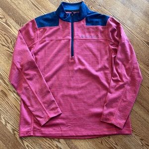 Vineyard Vines Red and Navy Zip Up Sweater